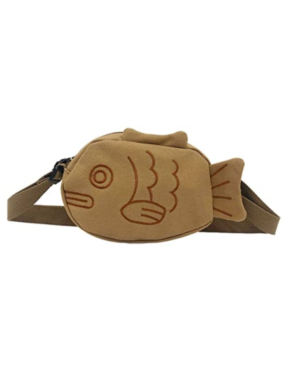 Canvas Embroidered Fish Messenger Bag Crossbody Purse